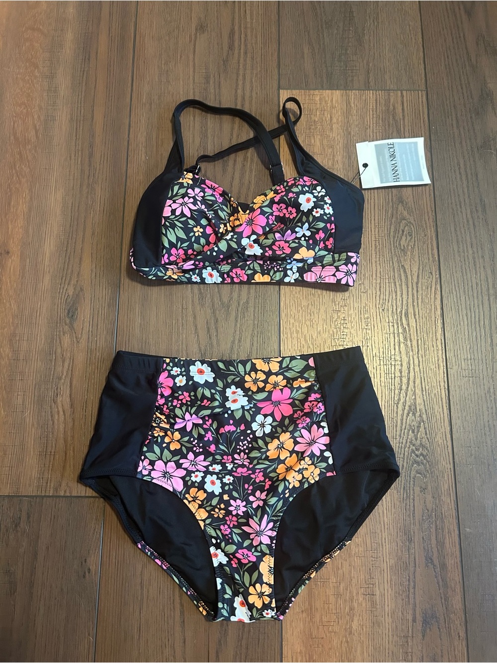 Hanna Nikole High Waisted Bikini Set Tummy Control Swimming Suit Size 8 - Picture 3 of 7